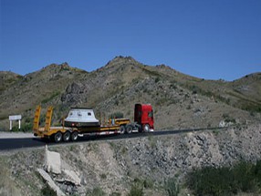 Перевозка оборудования (вес – 65 тонн, ширина – 6 метров) для цементного завода по маршруту Хоргос, КНР — Кокшетау, РК, через перевал Алтын-Эмель